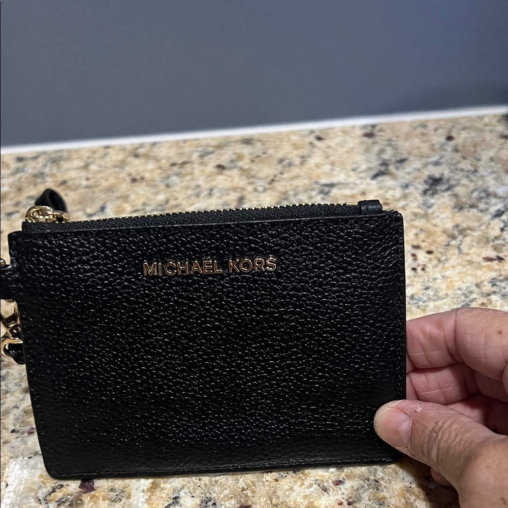 Michael Kors Black Pebbled Leather Pouch